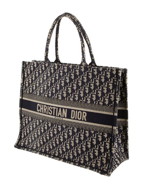 Christian Dior Blue 2019 oblique book tote .